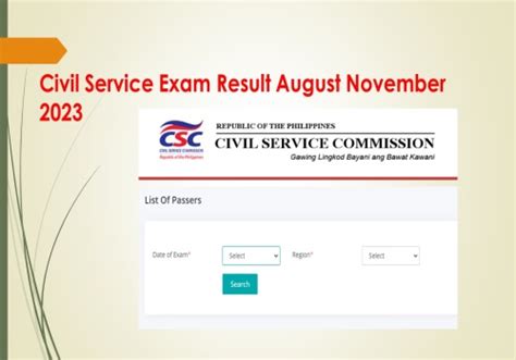 csc result august 2023|OCSERGS .